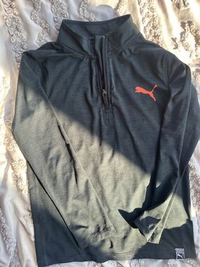 Kids Puma dark gray athletic long sleeve